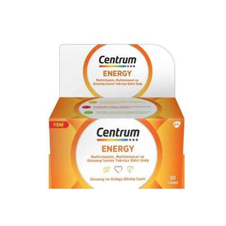 Centrum Energy Multivitamin Supplement - Boost Energy, Support Cognitive Function - Ginseng & Ginko Biloba - 30 Tablets Centrum Energy: Multivitamin for Energy & Cognitive Support Multivitamin, Energy Supplement, Ginseng Supplement, Ginko Biloba, Vitamin and Mineral Supplement, Daily Multivitamin, Energy Booster, Cognitive Support, Multivitamin for Adults, Vitamin A, Vitamin D3, Vitamin E, Vitamin K1, Vitamin B1, Vitamin B2, Vitamin B3, Vitamin B5, Vitamin B6, Vitamin B12, Vitamin C, Folic Acid, Biotin, Man