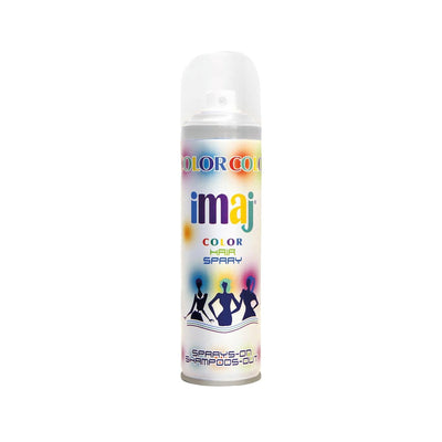 Imaj Colorful Hair Spray White 100ml - Temporary Hair Color for Creative Styles