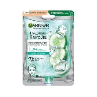 Garnier Hyaluronic Cooling Anti-Fatigue Face Mask: Hydrating Cucumber Kriyojel Single-Use for Tired Skin Garnier Hyaluronic Cooling Face Mask | Hydrate & Revitalize hyaluronic acid face mask, cooling face mask, anti-fatigue face mask, hydrating face mask, cucumber face mask, single use face mask, garnier face mask, kriyojel face mask, facial mask, hyaluronic acid, cucumber extract, anti-fatigue, cooling, moisturizing, single-use, skincare, tired skin, dull skin, hydrating, refreshing, revitalizing, radiant,