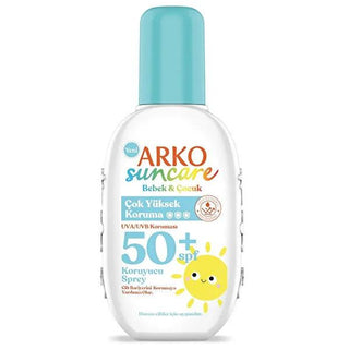 Arko Suncare Baby Sunscreen Spray SPF 50+ 200ml - Waterproof, Sensitive Skin Friendly Arko Suncare Baby Sunscreen Spray SPF 50+ - Waterproof & Gentle baby sunscreen spray, children's sun protection, SPF 50+ sunscreen, water-resistant sunscreen, sensitive skin sunscreen, baby skincare, sun protection for kids, outdoor protection, skincare for children, gentle sunscreen