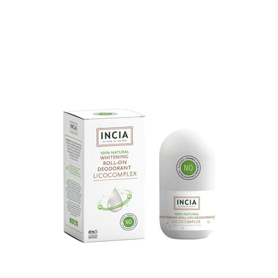 INCIA Natural Whitening Roll-On Deodorant 50ml - Effective, Natural Odor Protection & Whitening