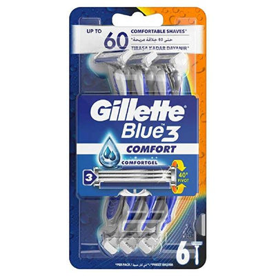 Gillette Disposable Razor for Men - Blue3 Comfort Shaving, Advanced Lubricating Strip, Pivoting Head - Male Grooming Ess