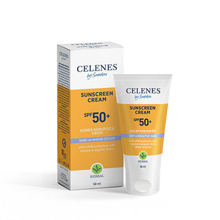 Celenes Herbal SPF 50+ Sunscreen: Hydrating UVA/UVB Protection for Dry, Sensitive Skin - Mineral & Organic Filters Celenes SPF 50+ Sunscreen: Dry & Sensitive Skin UVA/UVB Protection sunscreen for dry skin, sunscreen for sensitive skin, SPF 50+ sunscreen, mineral sunscreen, organic sunscreen, hydrating sunscreen, uva uvb protection, face sunscreen, celenes sunscreen, sun protection for sensitive skin, sunscreen, dry skin, sensitive skin, SPF 50+, mineral filter, organic filter, avocado oil, Nordic extracts, 