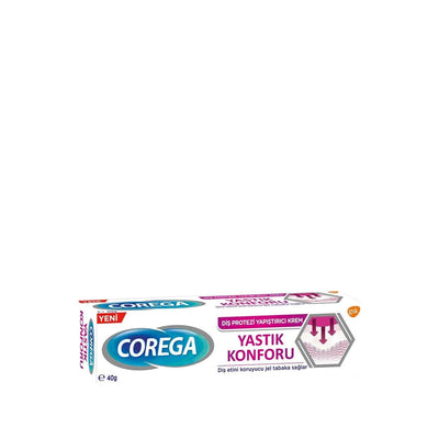 Corega Denture Adhesive Cream Yastık Konforu Diş Protezi Yapıştırıcı Krem 40g - Comfort & Security for Denture Wearers