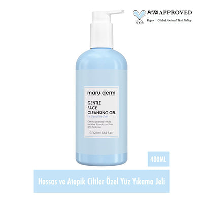 Maruderm Gentle Face Wash for Sensitive & Atopic Skin - Fragrance-Free Cleanser, SLES/SLS Free - Soothes Irritation, Hyd