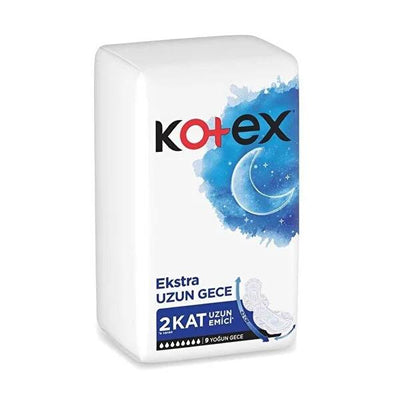 Kotex Extra Long Pads Night - Ultimate Leak Protection, Cotton Feel Sanitary Pads for Feminine Hygiene & Confident Night