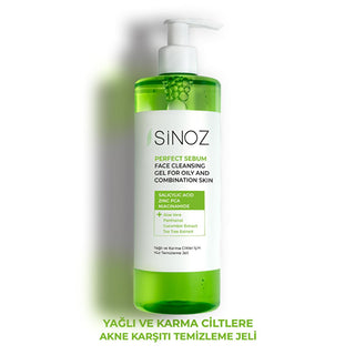 Sinoz Oily & Combination Skin Face Wash: Salicylic Acid Cleanser for Acne & Pore Cleansing - Oil & Sebum Control, Gentle & Hydrating (13.53 fl oz) Sinoz Oily Skin Face Wash: Acne & Pore Cleansing Salicylic Acid oily skin face wash, combination skin cleanser, acne face wash, salicylic acid cleanser, pore cleansing face wash, oil control face wash, tea tree oil face wash, facial cleanser for oily skin, sebum control cleanser, Sinoz face wash, face wash, facial cleanser, oily skin, combination skin, acne, blem