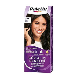 Palette Hair Dye: Intense Dark Brown 3-0, Long Lasting Color, Keratin Complex, Deep Conditioning & High Shine - At-Home Hair Color Palette Dark Brown Hair Dye: Keratin, Shine, Long Lasting hair dye, dark brown hair dye, palette hair dye, koyu kahve saç boyası, at home hair color, long lasting hair dye, hair color with keratin, hair dye with conditioner, hair dye for shine, hair dye for dark hair, dark brown hair, at-home color, keratin hair dye, conditioning hair dye, shiny hair, long lasting color, hair co