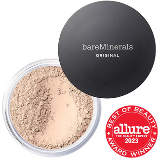 BareMinerals Original Loose Talc-Free Mineral Foundation SPF 15: Lightweight Buildable Coverage, Natural Luminous Finish, Vegan & Cruelty-Free BareMinerals Mineral Foundation SPF 15: Talc-Free, Luminous mineral foundation, talc-free foundation, SPF 15 foundation, vegan foundation, cruelty-free foundation, loose powder foundation, natural luminous finish foundation, mineral makeup, sensitive skin foundation, best mineral foundation, foundation, makeup, face makeup, powder foundation, natural finish, lightwei