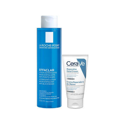 La Roche-Posay Effaclar Tonik & CeraVe Hand Cream Set: Unclog Pores, Repair Dry Hands - Dermatologist Recommended Skinca