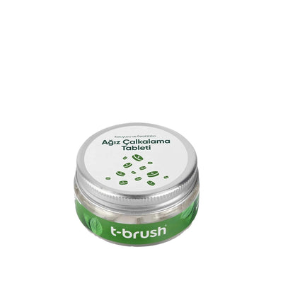 T-Brush Oral Care Tablets - Mint Flavored Fluoride Mouthwash Tablets for Travel