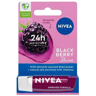 Nivea Blackberry Shine Lip Care - Moisturizing Tinted Lip Balm with Hydra IQ Nivea Blackberry Shine Lip Care - Tinted Moisturizing Lip Balm Nivea Lip Care, Blackberry Lip Balm, Moisturizing Lip Care, Tinted Lip Balm, Shiny Lip Care Product, Lip Care, Hydra IQ, Blackberry Scent, Tinted Lip Care, Moisturizing Lip Balm, Natural Look Lip Balm, Gift for Her, Everyday Lip Care