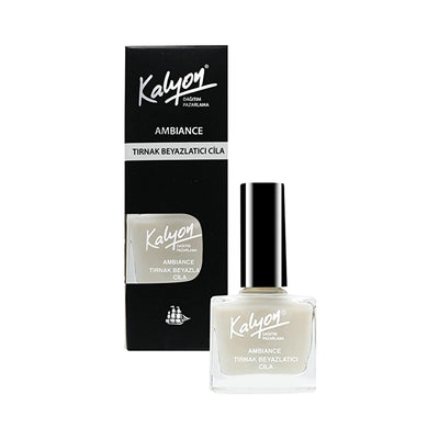 Kalyon Nail Whitening Polish: Brighten & Cover Yellow Nails, Instant Whitening Effect, Tõrnak Beyazlatõcõ Cila