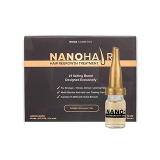 NanoHair by Bubbly Multi Effect Hair Strengthening Serum, Root Activator Hair Treatment Oil, 0.17 Fl Oz x 10 Vials