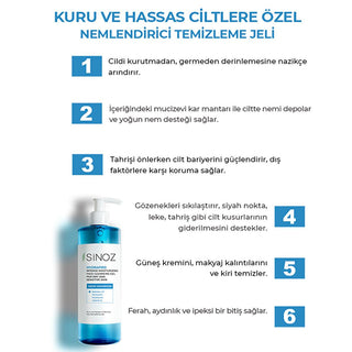 Sinoz Hydrating Facial Cleansing Gel for Dry & Sensitive Skin | Gentle Face Wash with Snow Mushroom, Babassu Oil - SLS Free, Moisturizing (13.53 fl oz) Sinoz Face Wash: Gentle Hydration for Dry, Sensitive Skin facial cleansing gel for dry skin, gentle cleanser for sensitive skin, hydrating face wash, SLS free face cleanser, natural skincare for dry skin, snow mushroom extract cleanser, babassu oil face wash, sensitive skin face wash, moisturizing facial cleanser, dry skin, sensitive skin, snow mushroom extr