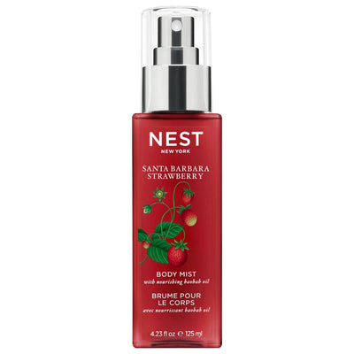 NEST New York Santa Barbara Strawberry Body Mist: Refreshing Fruity Floral Scent with Hydrating Aloe Vera & Baobab Oil; 