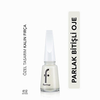 Flormar Nail Enamel - Long-Lasting, Nourishing Nail Polish with Magnesium & Calcium - 412 Sea Foam Flormar Nail Enamel - Long-Lasting & Nourishing nail enamel, nail polish, Flormar, long-lasting nail color, nourishing nail polish, intense pigment nail polish, nail care, beauty products, cosmetics, nail health
