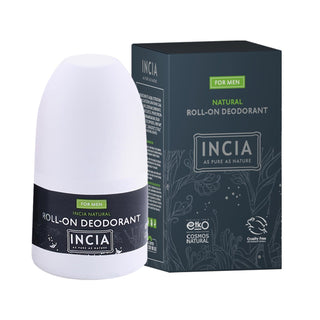 INCIA Natural Roll-On Deodorant for Men - Effective Odor Protection, Chemical-Free, 1.69 fl oz INCIA Natural Roll-On Deodorant for Men - Chemical-Free & Effective Natural Deodorant for Men, Roll-On Deodorant, Men's Natural Personal Care, Chemical-Free Deodorant, Effective Odor Protection, Natural Ingredients, Roll-On Application, Men's Grooming, Personal Care, Natural Skincare, Deodorant for Sensitive Skin, Men's Health, Eco-Friendly Deodorant