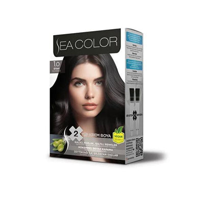 Sea Color Kit - Long Lasting Hair Color with Vibrant Results - 1.0 Siyah