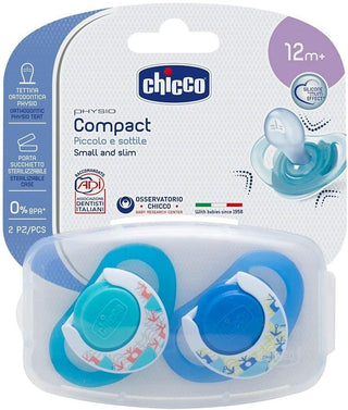 Chicco Pacifier Physio Compact Male 2-Piece Silicone 12 Months+