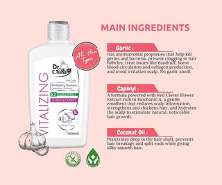 Dr. C. Tuna Revitalizing Shampoo Double Effect Garlic & Capixyl 17 oz. / 500 ml.