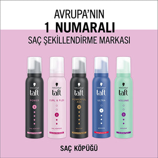 taft-curl-flex-hair-mousse-150ml, taft-curl-flex-mousse-packaging, curly-hair-styled-with-taft-mousse Taft Curl & Flex Hair Mousse - Define & Add Volume | 150 ml Taft Curl & Flex Mousse 150 ml - Define Curls taft, curl-flex, hair-mousse, curly-hair, volume, hold-3, ai-generated, hair-care, hair-styling, mousse