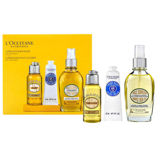 L'Occitane Complete Body Icons Kit: Soften, Nourish & Hydrate Dry Skin with Almond Oil & Shea Butter - Vegan & Gluten-Free, Improves Stretch Marks L'Occitane Body Kit: Almond Oil & Shea Butter for Dry Skin body care kit, almond skin oil, shea butter hand cream, dry skin moisturizer, vegan skincare, gluten-free skincare, stretch mark improvement, nourishing shower oil, natural body care, paraben-free skincare, body oil, hand cream, shower oil, almond oil, shea butter, dry skin, skin hydration, skin nourishme
