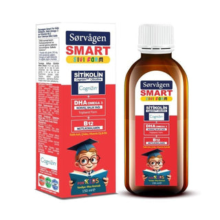 Sorvagen Smart Kids Liquid Citicoline Dietary Supplement for Children - 5.07 fl oz, Banana & Vanilla Flavor Sorvagen Smart Kids Liquid Citicoline Supplement for Kids Kids dietary supplement, Liquid vitamin for children, Citicoline supplement, DHA for kids, Vitamin B12 for cognitive support, Dietary supplement for kids, Cognitive support for children, Brain health supplement, Liquid supplement, Banana flavor, Vanilla flavor, Nutritional support for kids