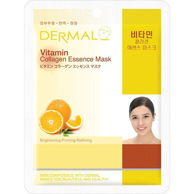 Dermal Vitamin Kolajen Face Mask - Collagen, Vitamin E, Syn-Ake Peptide, Moisturizing, Brightening, Anti-Aging Face Mask