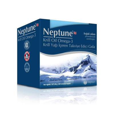 Neptune Krill Oil Omega-3 Supplement: High Absorption EPA DHA, Astaxanthin Antioxidant, Phospholipids - 180 Softgels for
