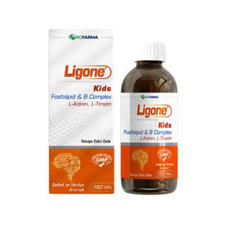 Ligone Kids Fosfolipid B Complex Syrup for Children - Supports Health & Development, 5.07 fl oz Ligone Kids B Complex Syrup - Supports Kids' Health & Development Kids dietary supplement, B complex syrup for children, Nutritional supplement for kids aged 4-10, L-Arginine supplement for kids, Fosfolipid complex for children, dietary supplement syrup, kids health, child development, nutritional support, liquid supplement, peach flavor, vanilla flavor, no artificial coloring