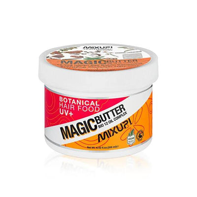 Mixup Magic Butter: Vegan Leave-In Hair Cream with 12 Oils for Breakage Protection, Shine & UV Defense - Cruelty-Free Ha