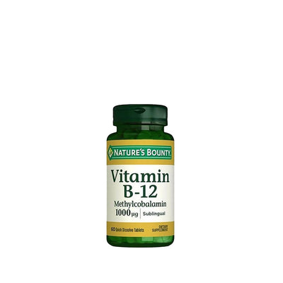 Nature's Bounty Vitamin B12 Methylcobalamin 1000 mcg Sublingual Tablets - 60 Count - High Potency B12 Support for Energy