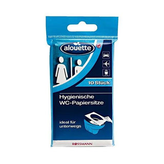 Alouette Travel Toilet Seat Covers - Water Soluble, Disposable, Portable for Public Toilet Hygiene - Pack of 10 Alouette Water Soluble Toilet Seat Covers - Travel Hygiene travel toilet seat covers, disposable toilet seat covers, water soluble toilet covers, public toilet hygiene, portable toilet covers, hygiene on-the-go, travel hygiene, public restroom cleanliness, disposable hygiene products, travel essentials