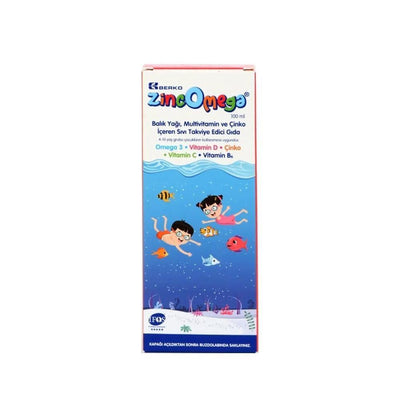 ZincoMega Omega 3 Fish Oil Liquid Supplement for Kids - Supports Heart Health, Brain Function & Immune System - 3.38 fl 