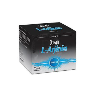 Ocean L-Arginine 1000 mg Dietary Supplement - 60 Sachets, Gluten-Free, Sugar-Free - Cardiovascular Health Support