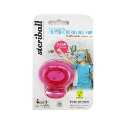 Steriball Kids Pink Toothbrush Protector - Hygienic Clip-On Cover for Clean & Healthy Teeth. Travel-Friendly and Easy to