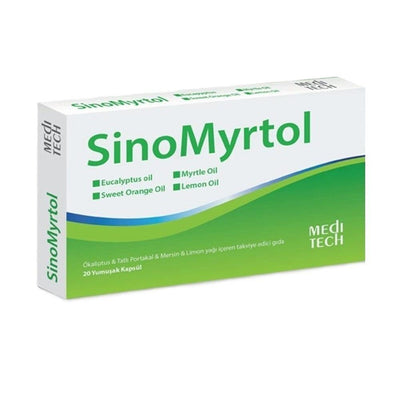 SinoMyrtol - Natural Dietary Supplement with Essential Oils for Overall Wellness - Soft Capsules, Eucalyptus Oil, Sweet 