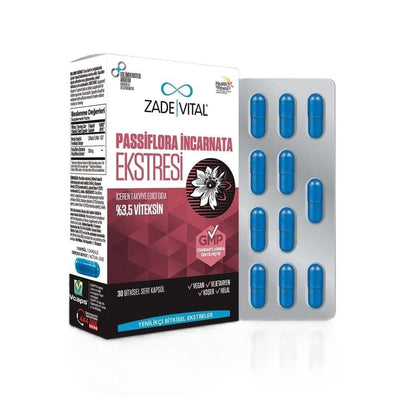 Zade Vital Passiflora Supplement - Vegan, Vegetarian Friendly, Relaxation Support Capsules
