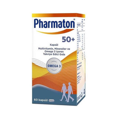 Pharmaton Pharmaton 50 Plus Dietary Supplement for Adults Over 50 - Omega 3, Multivitamin, and Mineral Complex - 60 Caps