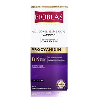 Bioblas Anti-Hair Loss Shampoo for Oily Hair with Procaynidin - 12.17 fl oz Bioblas Procaynidin Shampoo for Oily Hair - 12.17 fl oz shampoo for oily hair, anti-hair loss shampoo, herbal hair care, Procaynidin shampoo, Bioblas shampoo, oily hair solution, hair loss prevention, natural hair care, gentle cleansing shampoo, sebum balancing shampoo