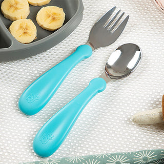 babyjem stainless steel fork and spoon set turquoise, child-friendly ergonomic design with non-slip handles, BPA-free and phthalate-free fork and spoon set Babyjem Stainless Steel Fork & Spoon Set - Turquoise | Specially Designed for Young Children Babyjem Stainless Steel Fork & Spoon Set - Turquoise babyjem, stainless-steel-cutlery, fork-and-spoon-set, toddler-utensils, child-self-feeding, kids-kitchenware, non-slip-handles, safe-baby-products, ergonomic-design, ai-generated