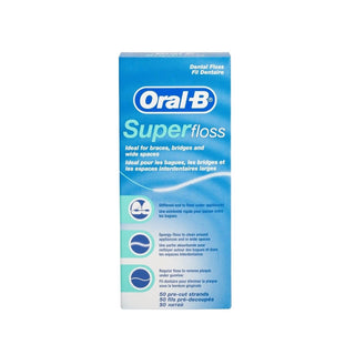 Oral-B Super Floss Dental Floss for Effective Interdental Cleaning - 50 Count Oral-B Super Floss - Effective Dental Floss for Interdental Cleaning Oral-B Super Floss, dental floss, interdental cleaning, oral hygiene products, dental care, oral health, braces care, bridge care, Oral-B, flossing, dental hygiene