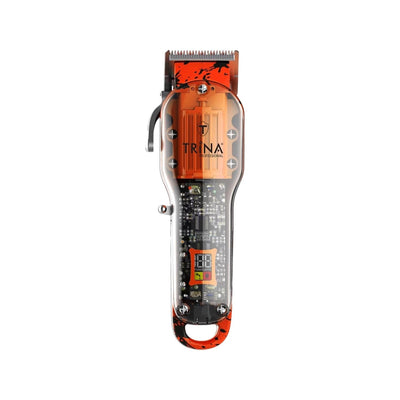 Trina Professional Rechargeable Hair Clipper - Orange, Cordless Hair Trimmer for Professionals & Personal Grooming