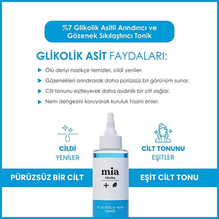 Mia Klinika 7% Glycolic Acid Toner: Pore Refining, Exfoliating & Skin Brightening - Achieve Radiant, Even Skin Tone Mia Klinika Glycolic Acid Toner: Exfoliate & Refine Pores Glycolic acid toner, Pore refining toner, Exfoliating toner, Skin brightening toner, Toner for acne prone skin, Glycolic acid facial treatment, Skin texture improving toner, Licorice root skincare, Niacinamide toner, Toner for even skin tone, exfoliate, refine pores, even skin tone, acne-prone skin, oily skin, skincare, Licorice Root Ex