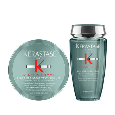 Kerastase Genesis Homme: Hair Thickening Set for Men - Combat Hair Loss & Achieve Thicker, Fuller Hair - Professional Gr