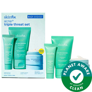 acne+ Triple Threat Set with Salicylic Acid & Niacinamide - Clinically Tested Acne Treatment for Oily Skin acne+ Triple Threat Set - Clinically Tested Acne Treatment acne treatment, salicylic acid skincare, niacinamide benefits, oily skin products, acne prone skin care, clinically tested skincare, skincare for blemishes, anti acne products, acne+ triple threat set, skincare sets, salicylic acid benefits, niacinamide skincare, acne reduction, blemish control, oil control, gentle skincare, sensitive skin frie