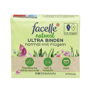 Facelle Natural Ultra Feminine Hygiene Pads with Wings: Breathable, Vegan, & Dermatologically Tested for Sensitive Skin - 14 Count Facelle Natural Pads: Comfort & Protection for Sensitive Skin feminine hygiene pads, ultra pads with wings, natural menstrual pads, vegan pads, sensitive skin pads, dermatologically tested pads, breathable sanitary pads, menstrual pads for women, menstrual pads, feminine pads, hygiene products, women's health, period care, natural pads, vegan menstrual products, sensitive skin m