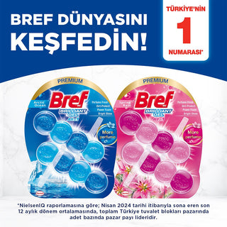 bref brilliant gel toilet block packaging, bref ocean fresh gel toilet cleaner in use, bref toilet block hanging in toilet bowl Bref Brilliant Gel Toilet Block - Ocean Fresh Scent for Homeowners | Single Pack Bref Brilliant Gel Toilet Block - Ocean Fresh bref, toilet-cleaner, gel-toilet-block, ocean-fresh, home-cleaning, hygienic-cleaning, long-lasting-freshness, premium-fragrance, water-soluble, ai-generated