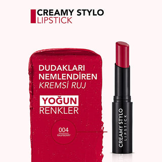 Flormar Creamy Stylo Moisturizing Lipstick 004 Raspberry, High pigment raspberry lipstick from Flormar Flormar Creamy Stylo Moisturizing Lipstick 004 Raspberry - High Pigment & Creamy Texture for Makeup Enthusiasts & Students Flormar Creamy Stylo Lipstick - Raspberry for All Makeup Lovers flormar, creamy-stylo-lipstick, moisturizing-lipstick, raspberry-lipstick, high-pigment, semi-gloss, makeup-enthusiasts, students, lip-cosmetics, ai-generated